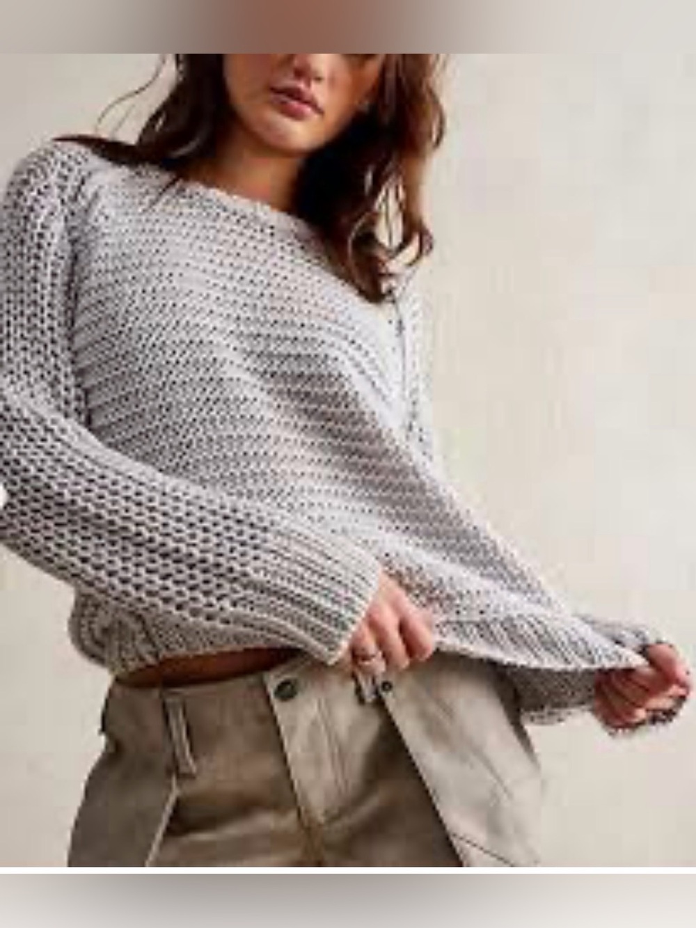 New Free People women's linen sweaters, grey, size S